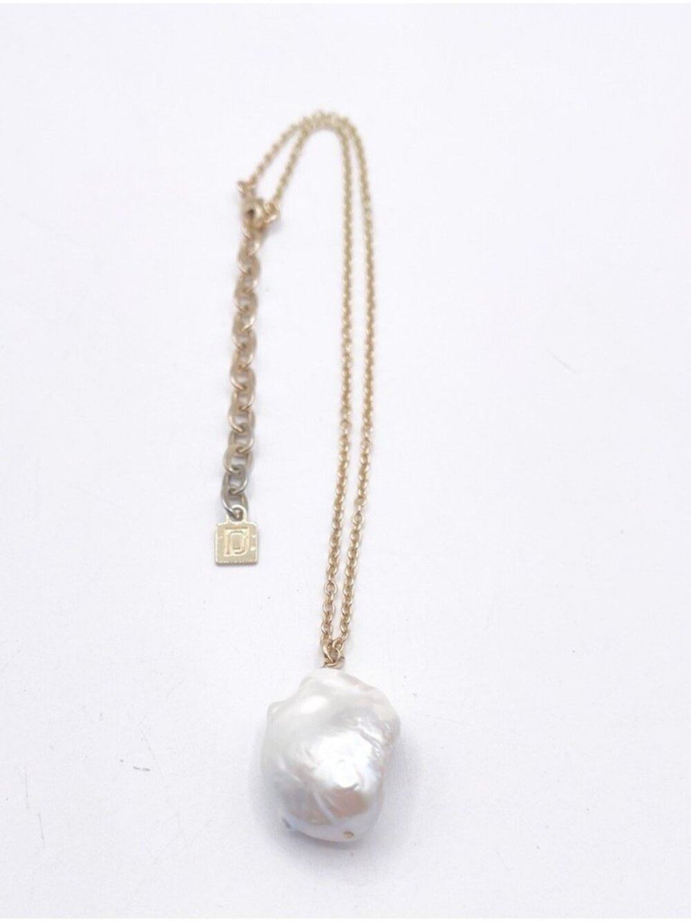 DANNIJO Baha Large Baroque Freshwater Pearl Pendant Necklace Mermaid Core Beachy